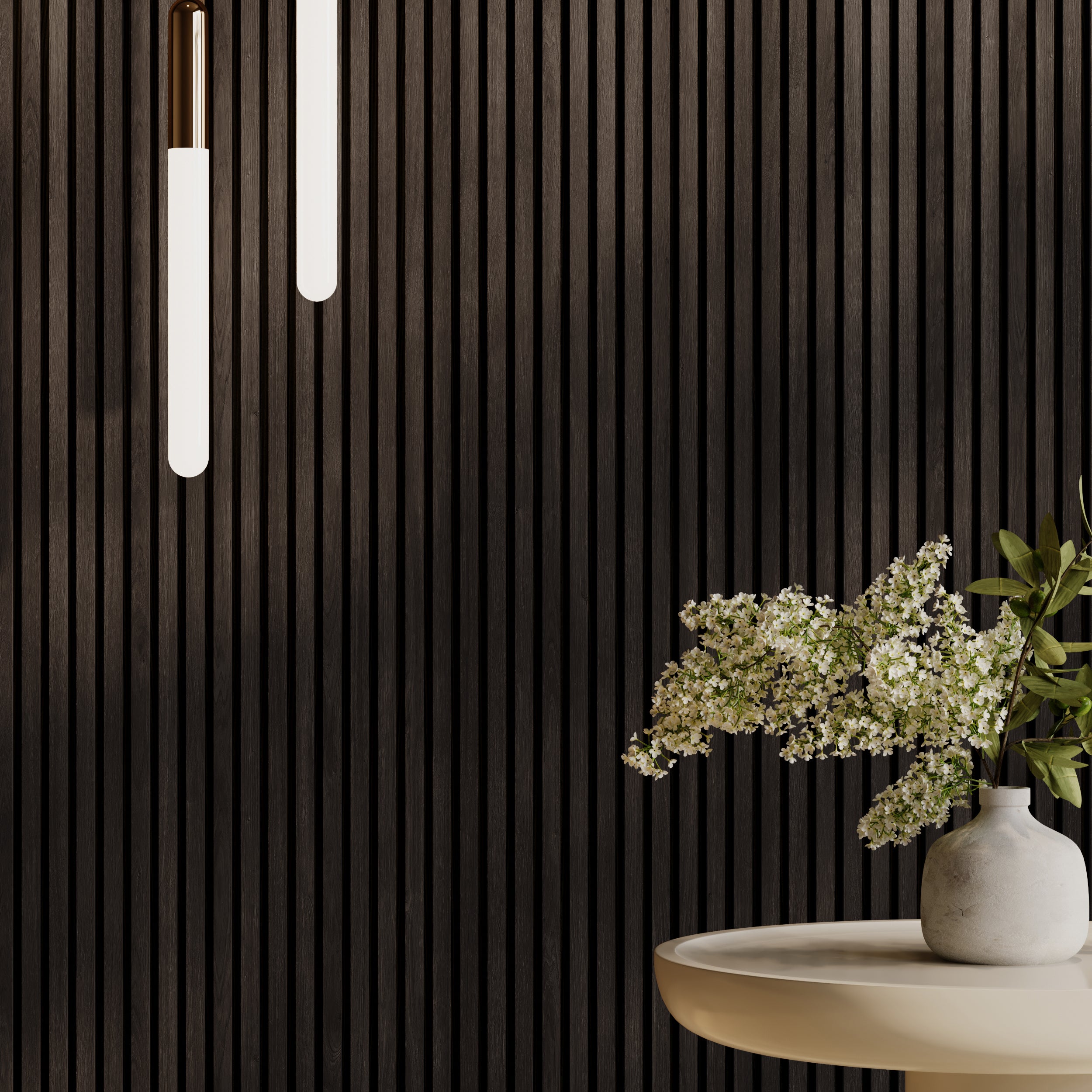 Walnut Acoustic Panels |Premium 3 way Dark-Brown Wooden slat Wall Panels