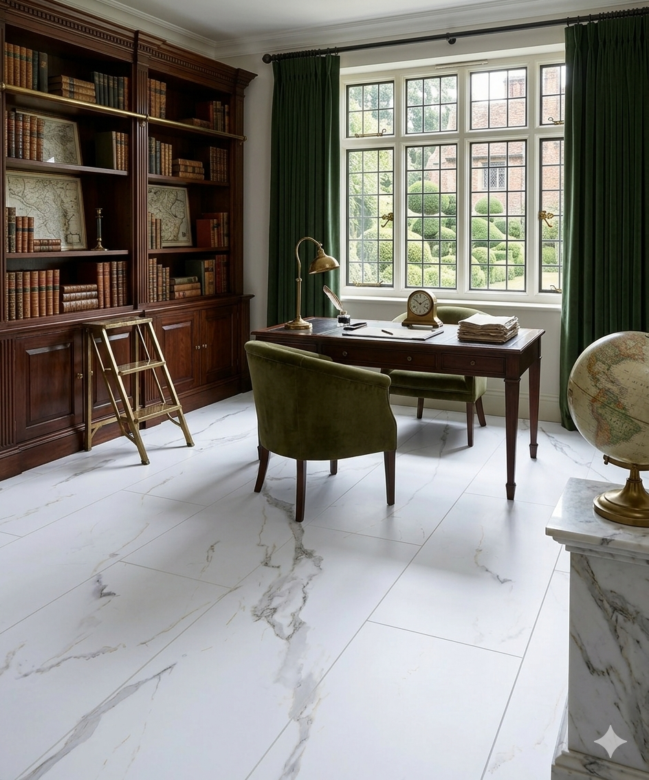 White Marble Effect Premium Click SPC Flooring