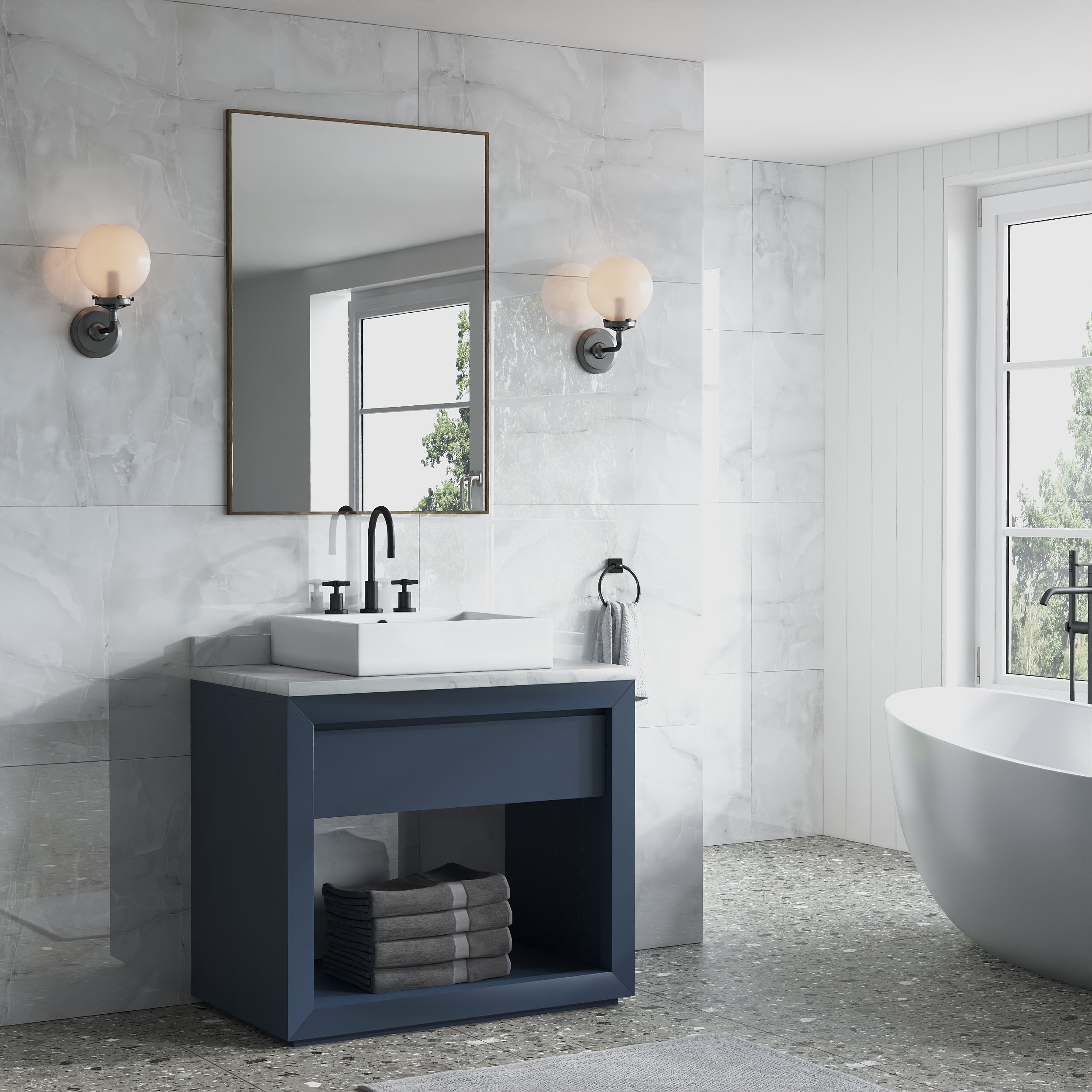 Glossy Onyx Ice Grey Tile: Cool grey tile with refined veining for modern interiors