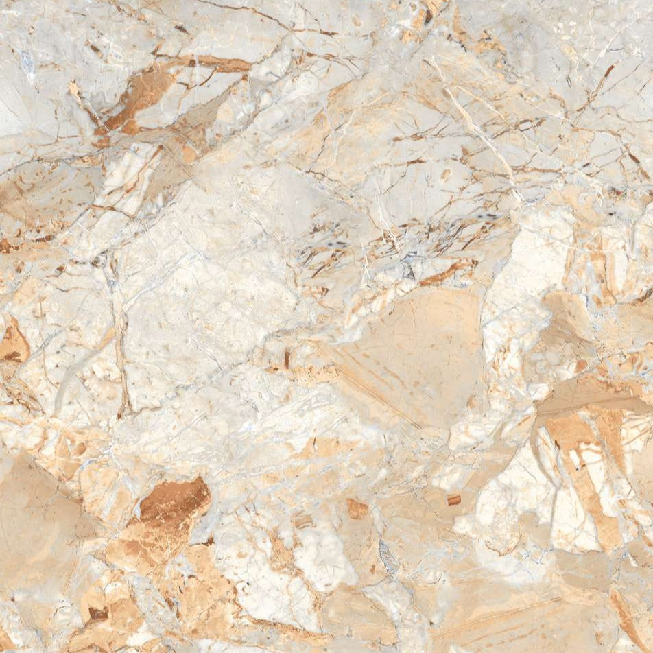 Marble tile with brown and golden spots.