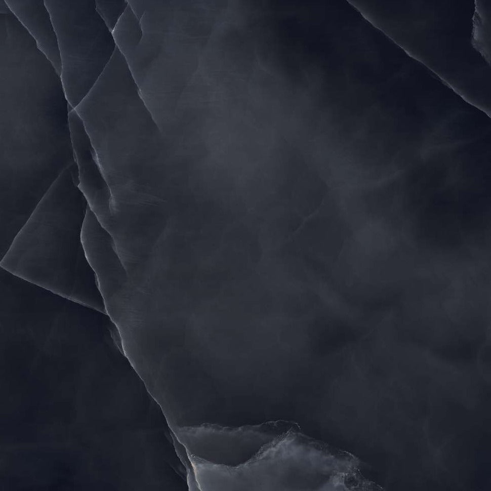 Black tiles with cloudy veins.