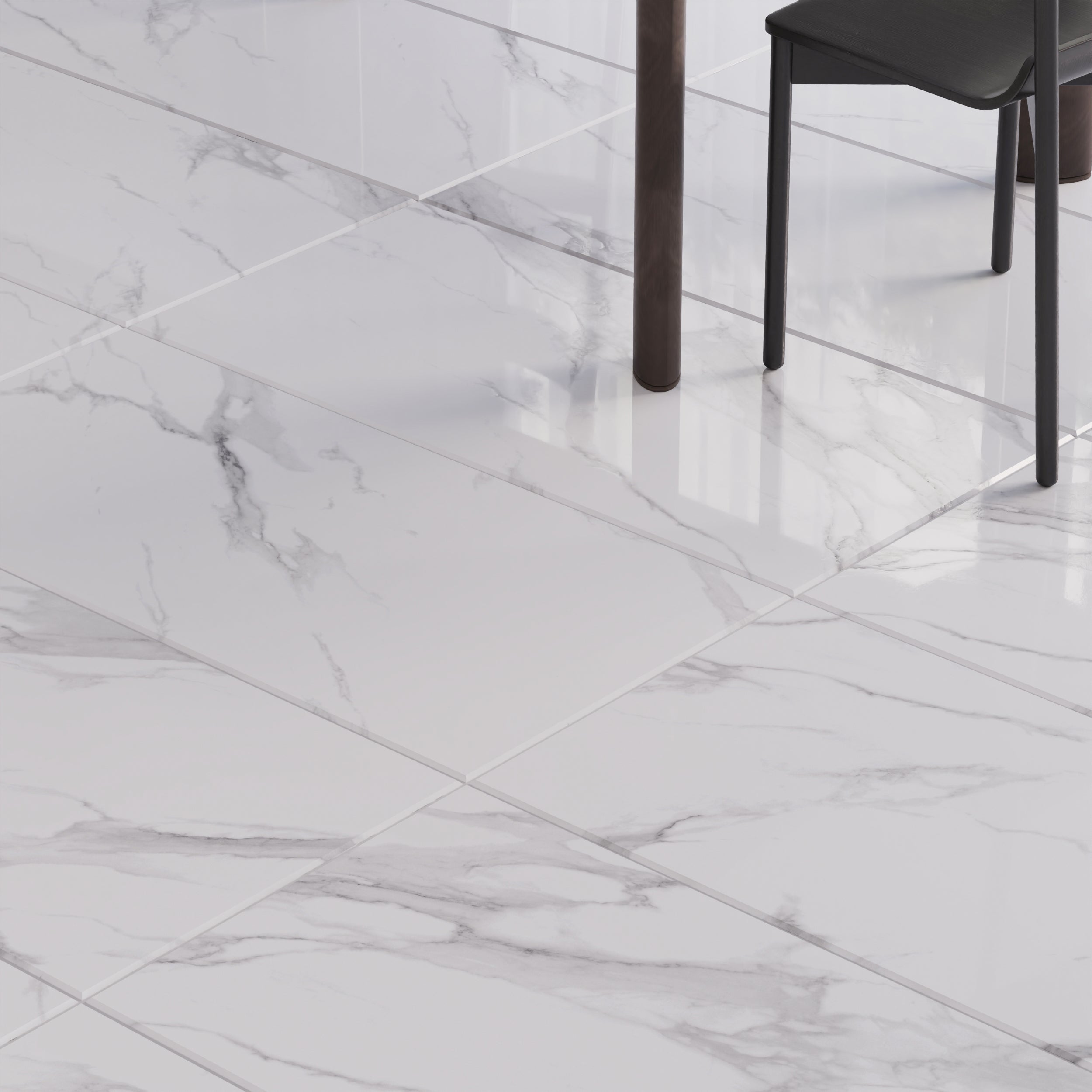 Matte Statuario Crystal Porcelain Floor Tiles for modern kitchens, bathrooms, and living areas.
