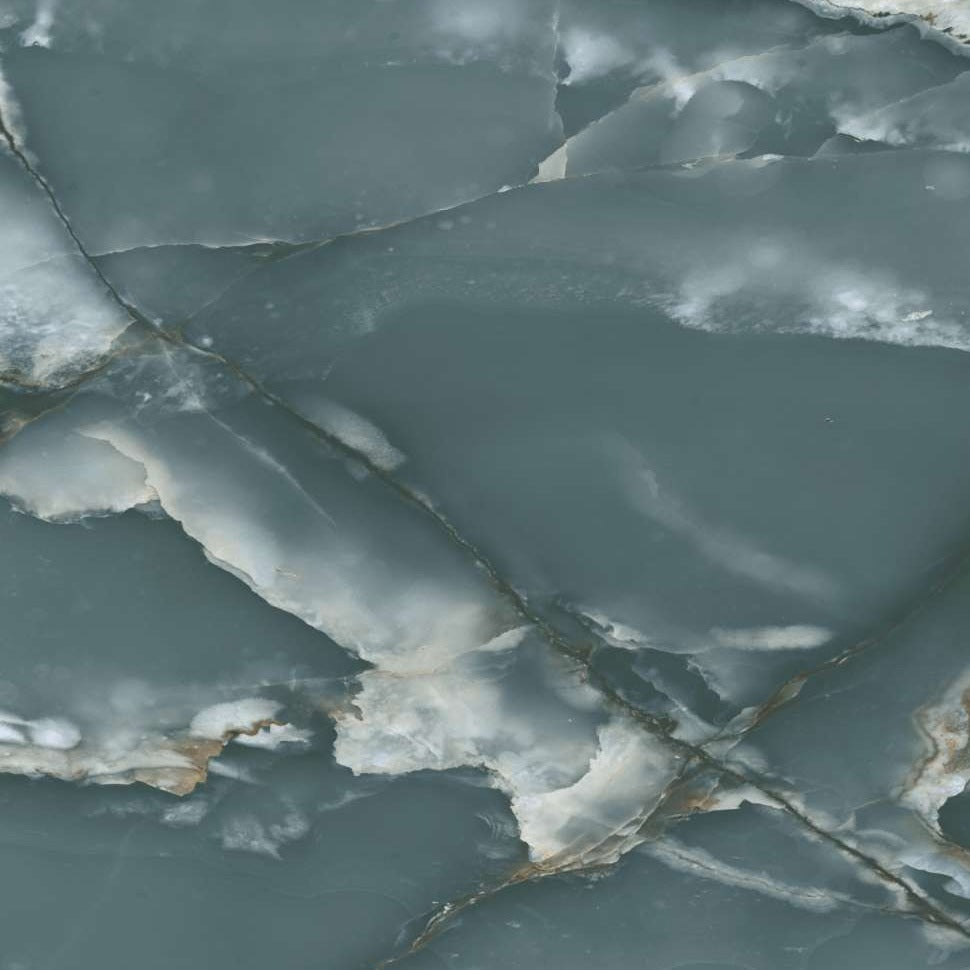 Photo of polished deep blue tiles with white spots.