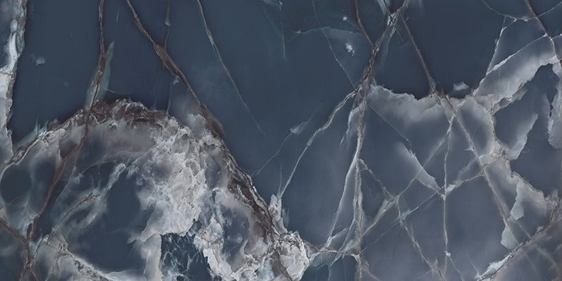 Onyx blue- High gloss marble effect rectified tile