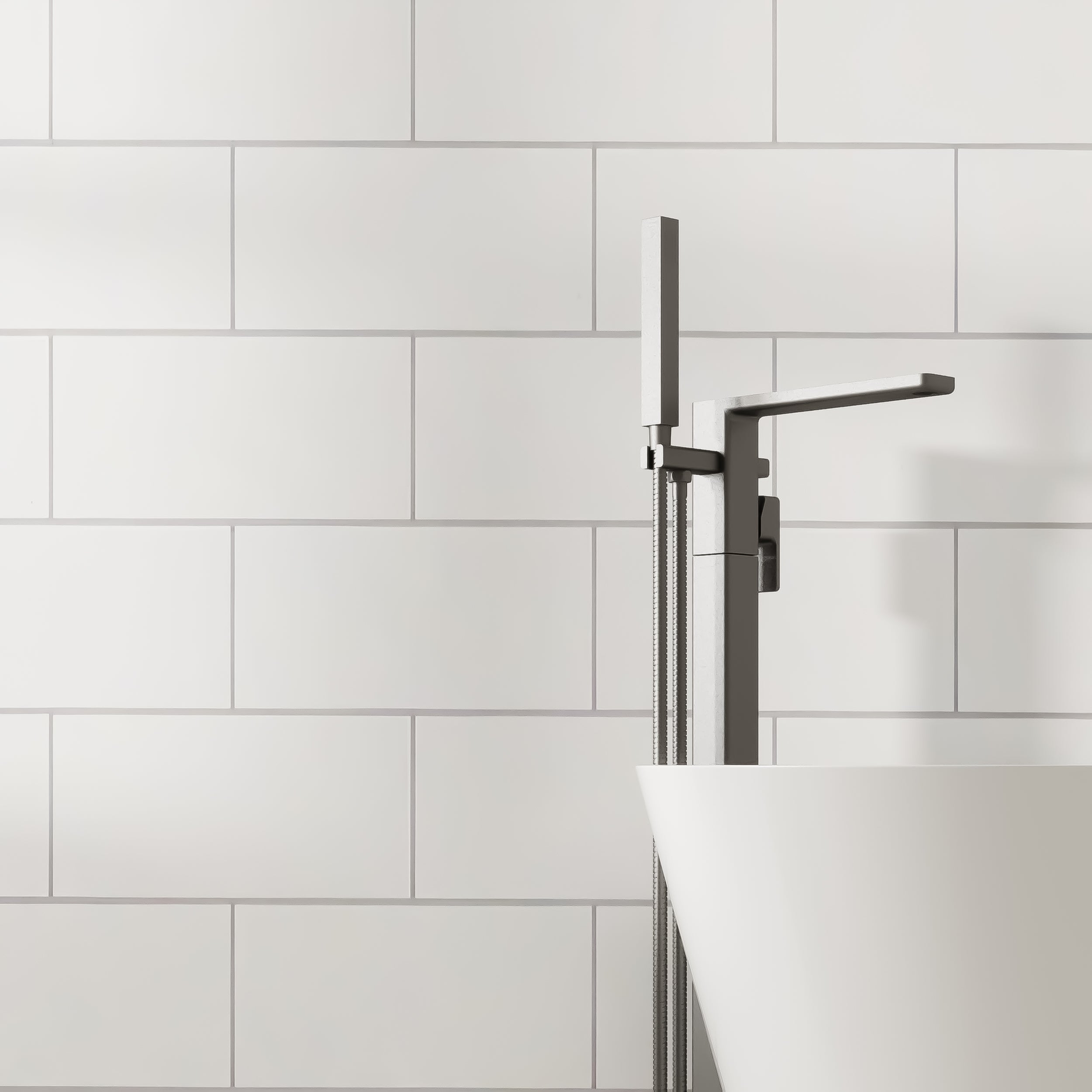 WHITE TILE - Clean White Tile Panel with Spacious, Glossy Design