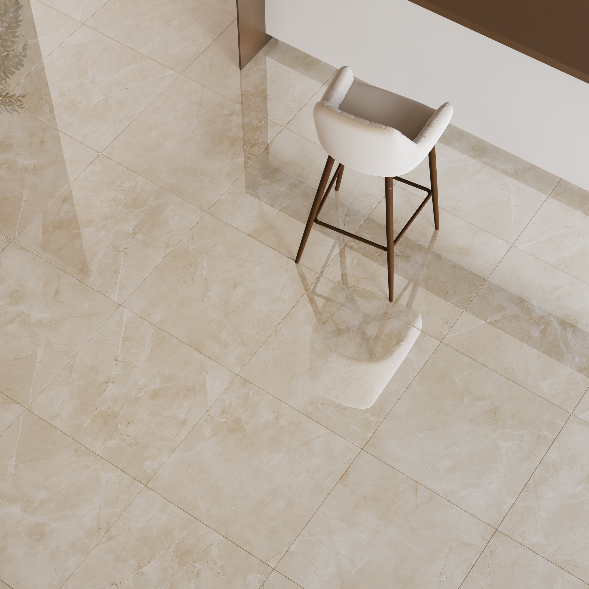 Hampton Cream Polished Rectified Porcelain Tiles