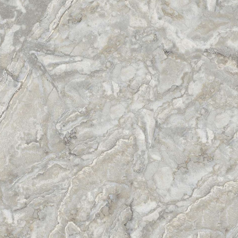 Polished Vivanta grey tiles with cloudy marble veins.