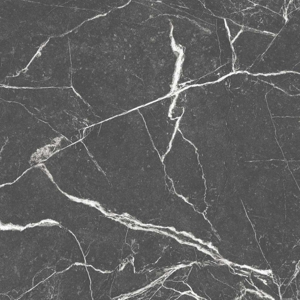 Polished Black marble tiles with white veins.