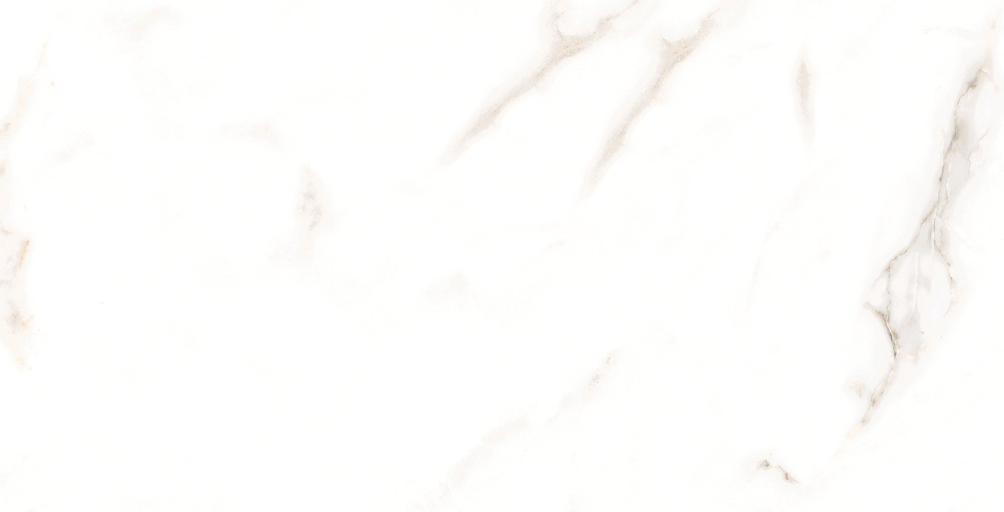 Polished Apuan Statuario porcelain wall and floor tiles with light-reflective marble veining.