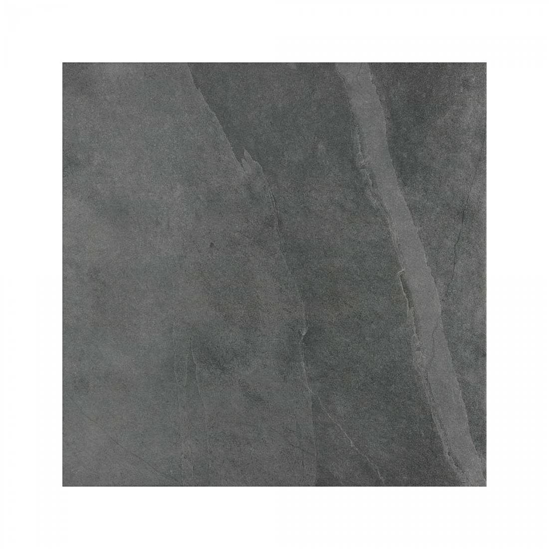 Black matt ceramic wall and floor tiles with R11 anti-slip finish for contemporary interiors.