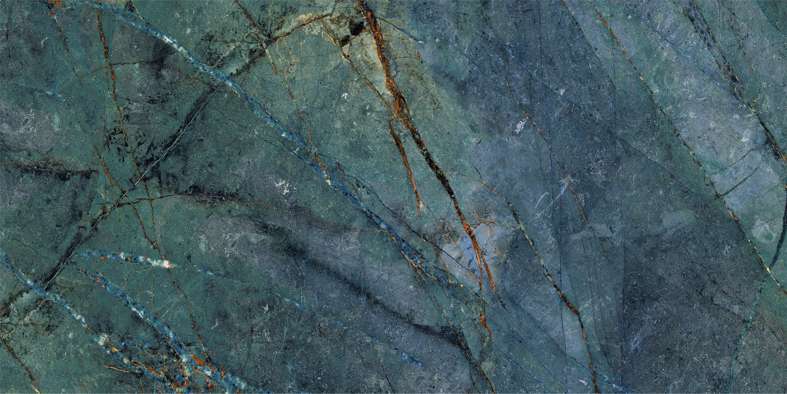 Blue marble effect porcelain wall and floor tiles with high gloss surface for luxury spaces.