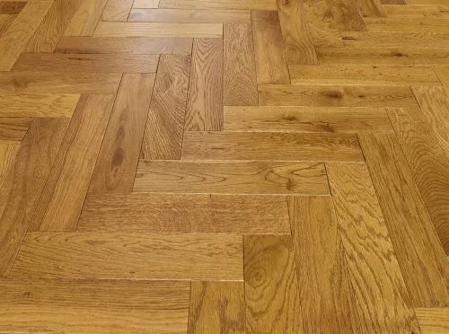 Brushed and lacquered light golden oak engineered wood flooring for modern interiors, Porcelain Wall And Floor Tiles style