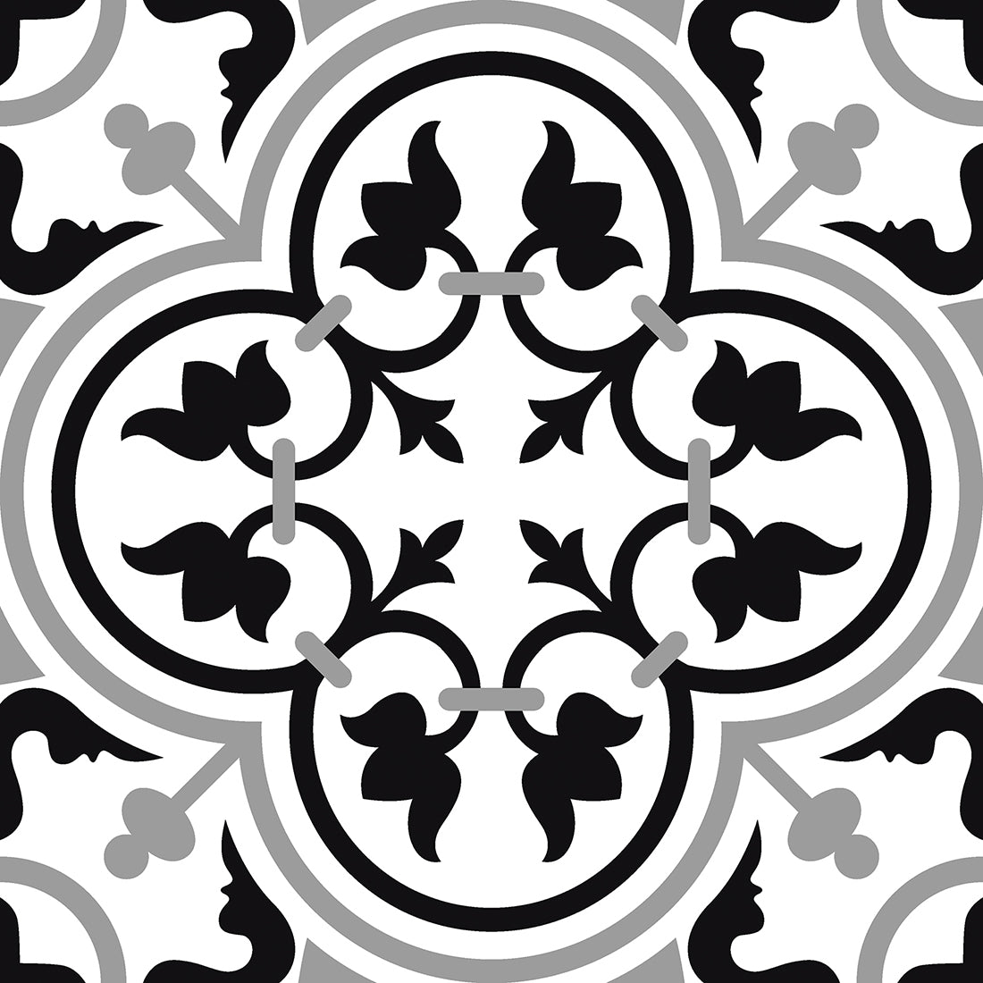 Classic Cube Pattern Black Matt Ceramic Floor Tiles