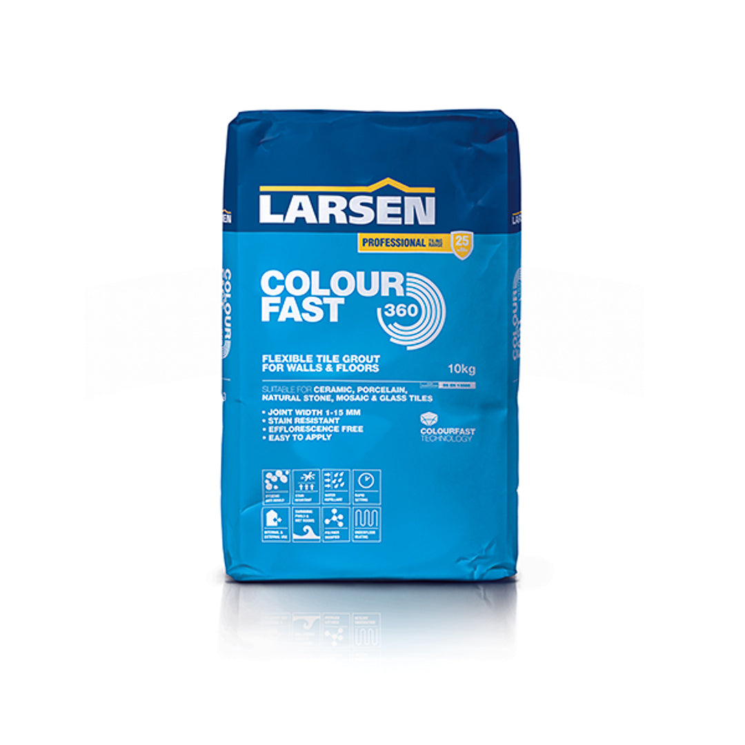 Colourfast 360 waterproof tile grout for Porcelain Wall And Floor Tiles with long-lasting colour retention.