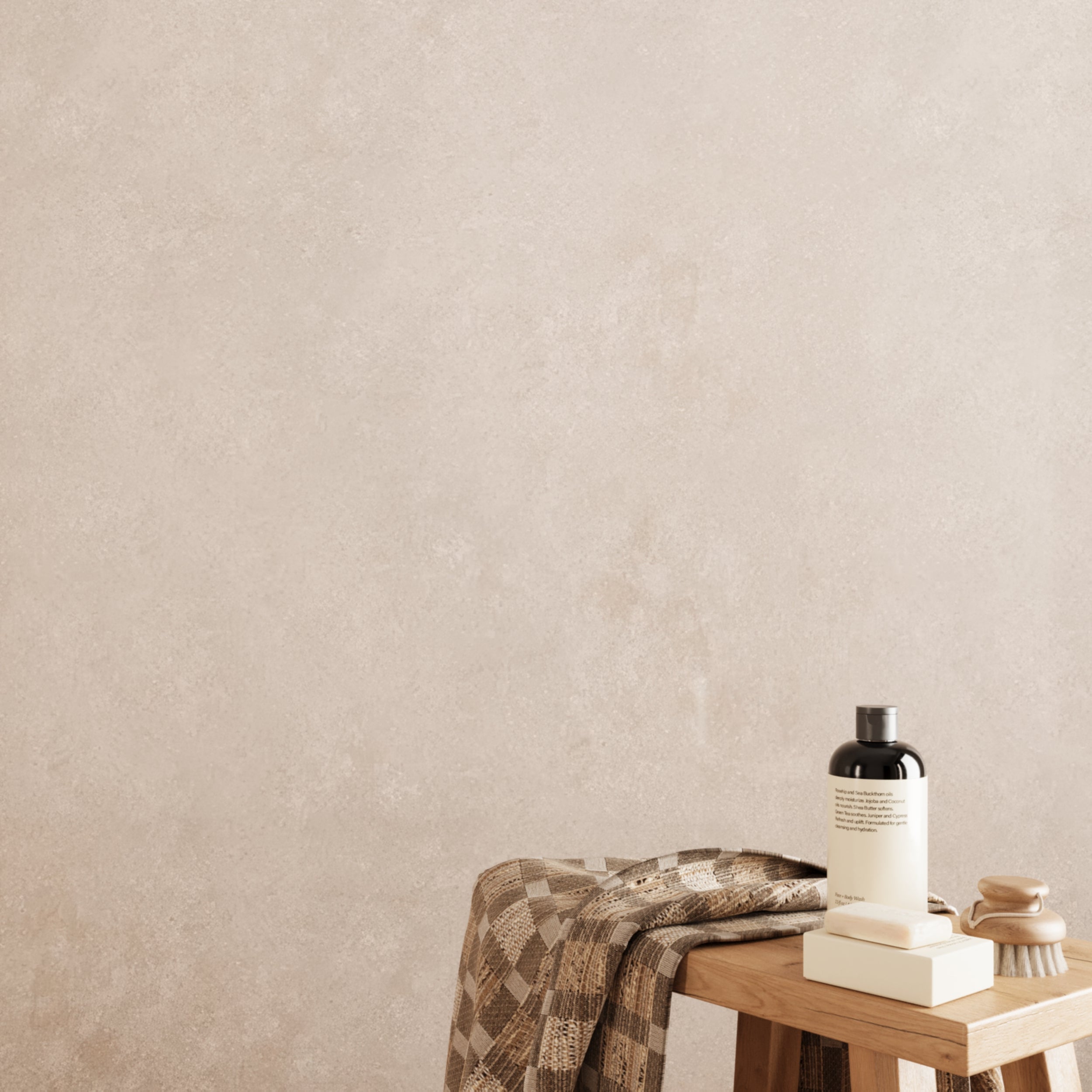 Concrete Beige PVC wall cladding shower panels with matte concrete effect for modern kitchens and bathrooms.