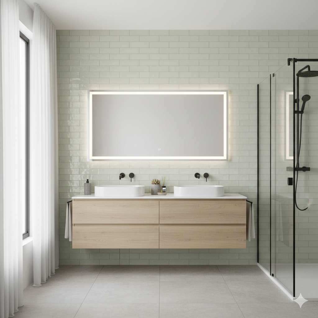 Cream high gloss porcelain wall and floor tiles with modern ceramic finish