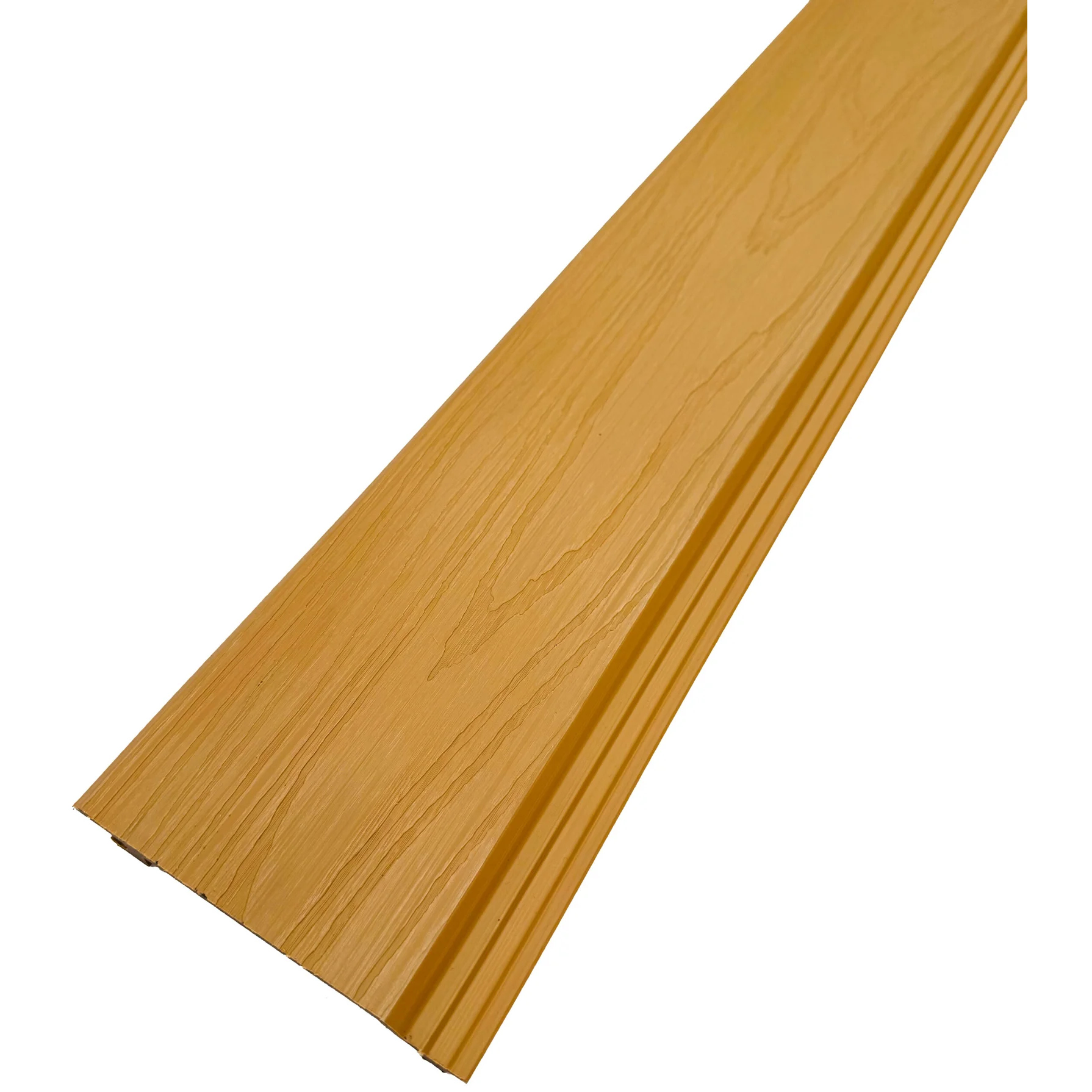 Exterior Wall Cladding smooth teak panels, compatible with adhesive, nails, or Z-clips for installation.