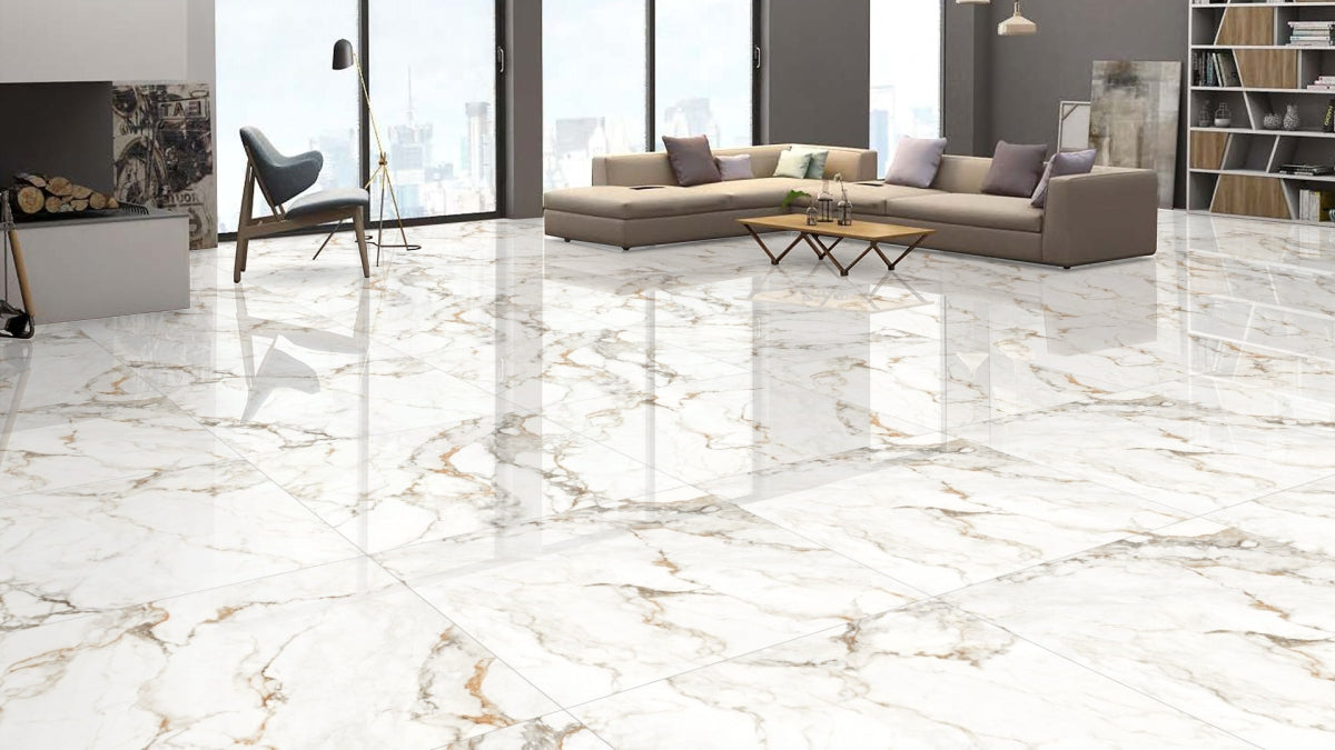 CARPECIA GOLD- Marble effect polished rectified tile
