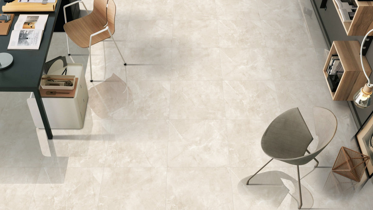 Hampton Cream Polished Rectified Porcelain Tiles