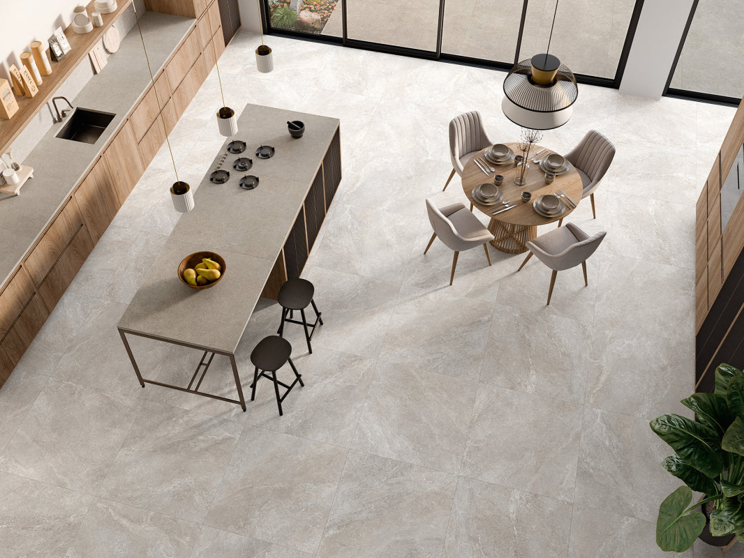 NUANCES PEARL- Matt stone effect rectified tile