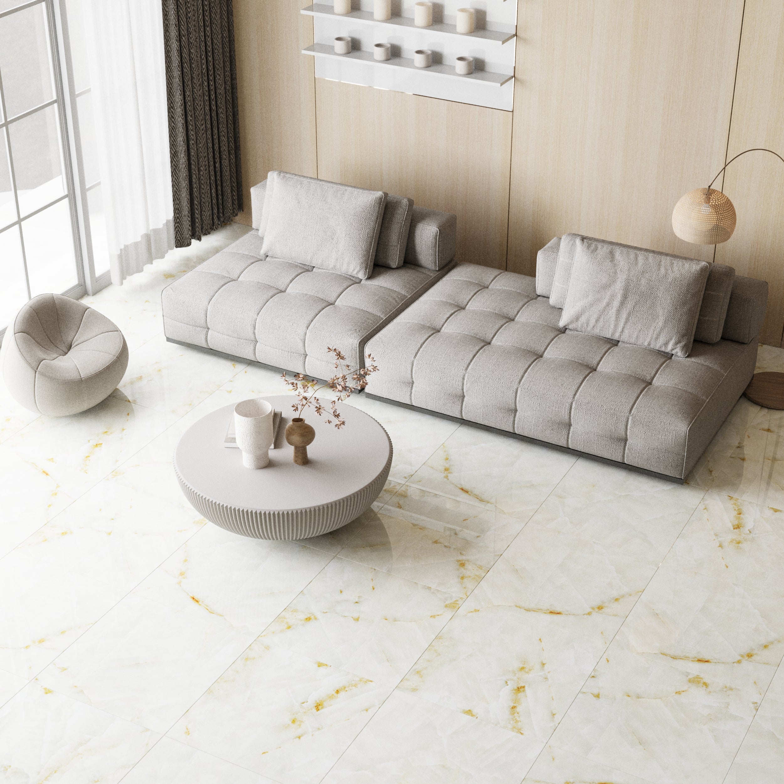 Rectified Glazier Bianco Glossy Porcelain Tiles for seamless installation and clean grout lines.