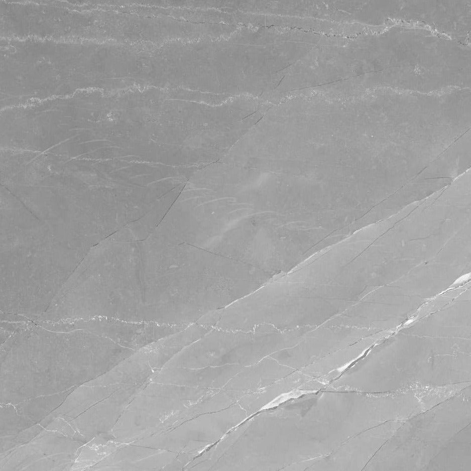 Glossy Grey Porcelain Wall And Floor Tiles with delicate veining, Armani Imperial design