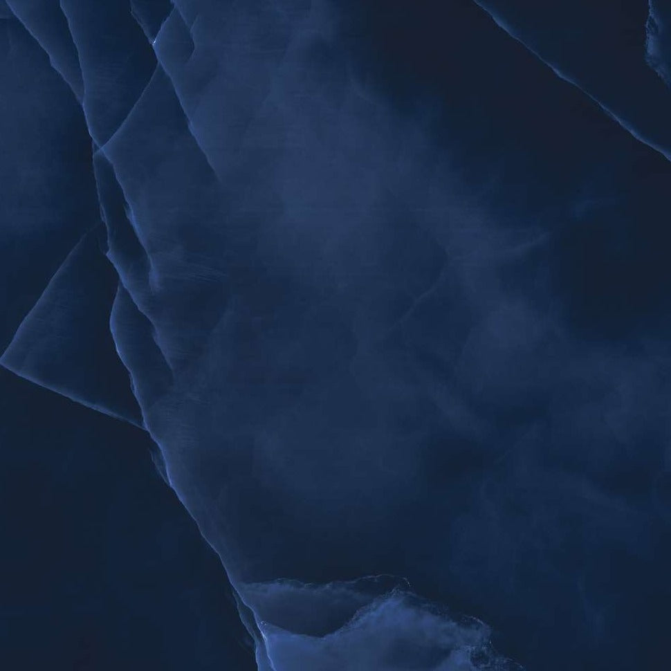 Glossy blue marble effect Porcelain Wall And Floor Tiles with dramatic veining