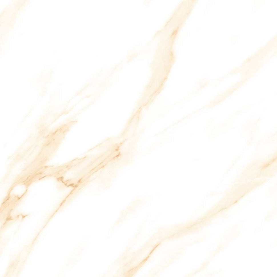 Glossy Pacific Sunset Gold Porcelain Wall And Floor Tiles with elegant warm marble veining.