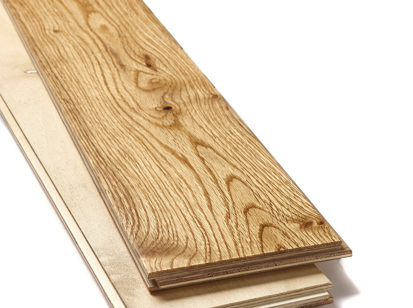 Golden engineered wood flooring with brushed texture and 3mm oak wear layer.