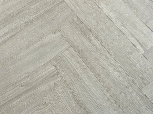 Herringbone pattern LVT vinyl flooring planks 610x126mm with 0.3mm embossed wear layer for high-traffic areas