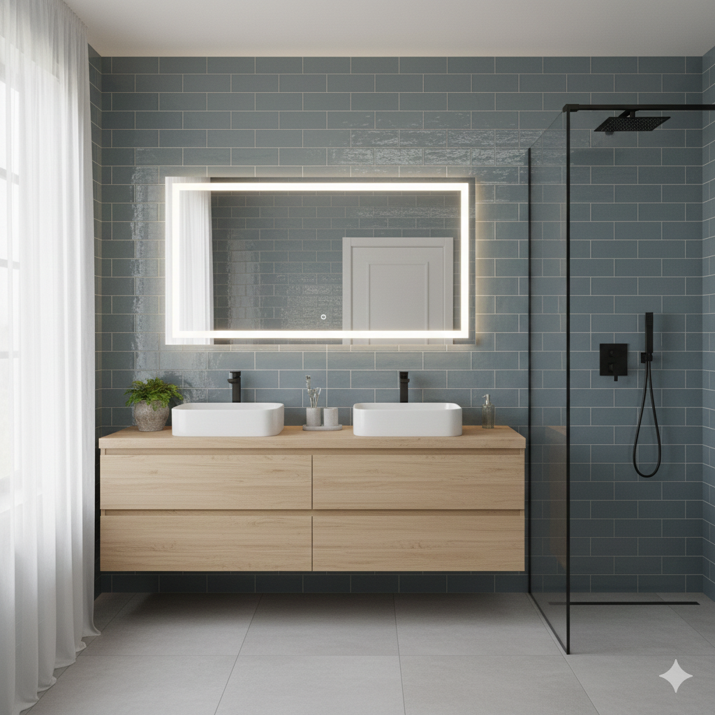 High gloss blue porcelain wall and floor tiles for kitchens and bathrooms
