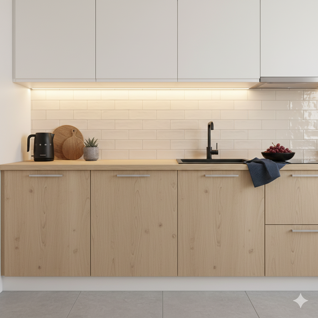High gloss cream porcelain wall and floor tiles for kitchens and bathrooms