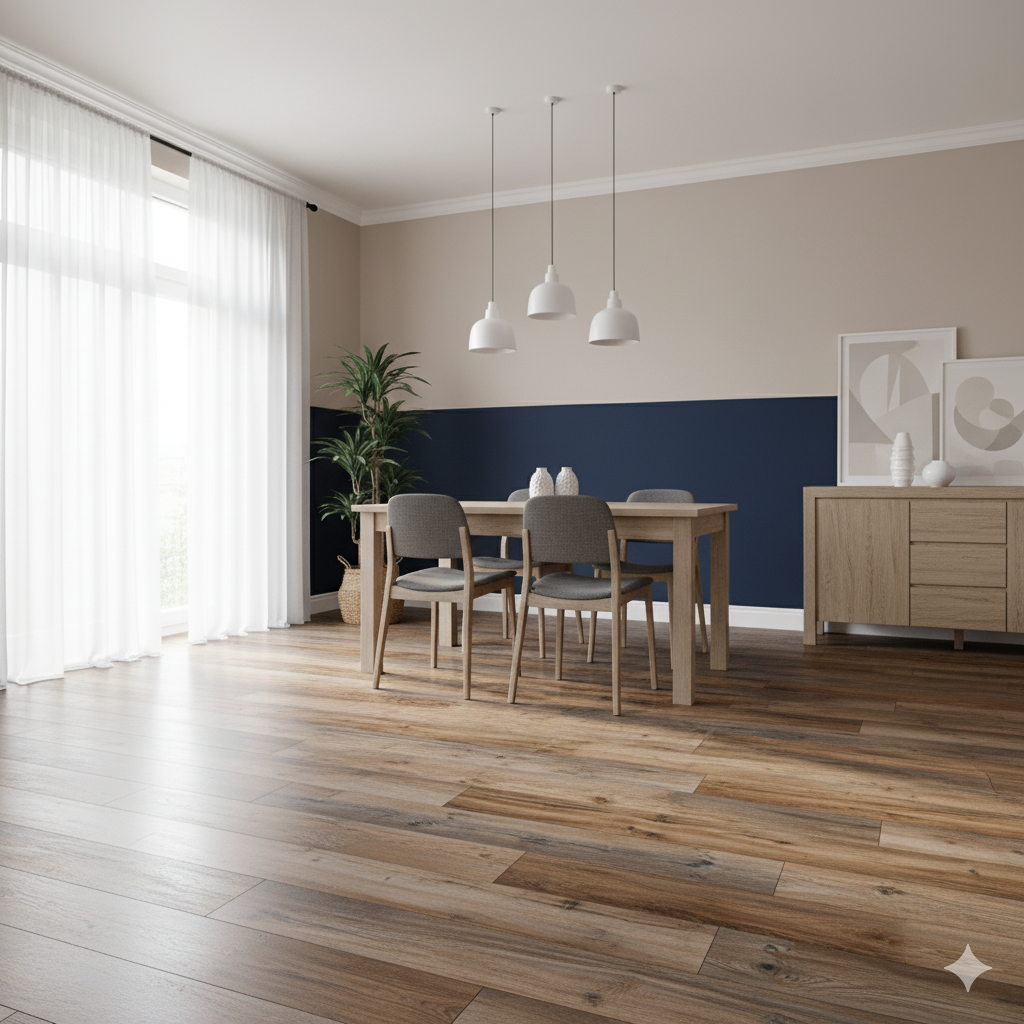 High Quality Laminate Flooring in oak finish, Vortex ER Bilbao laminate for warm modern interiors.