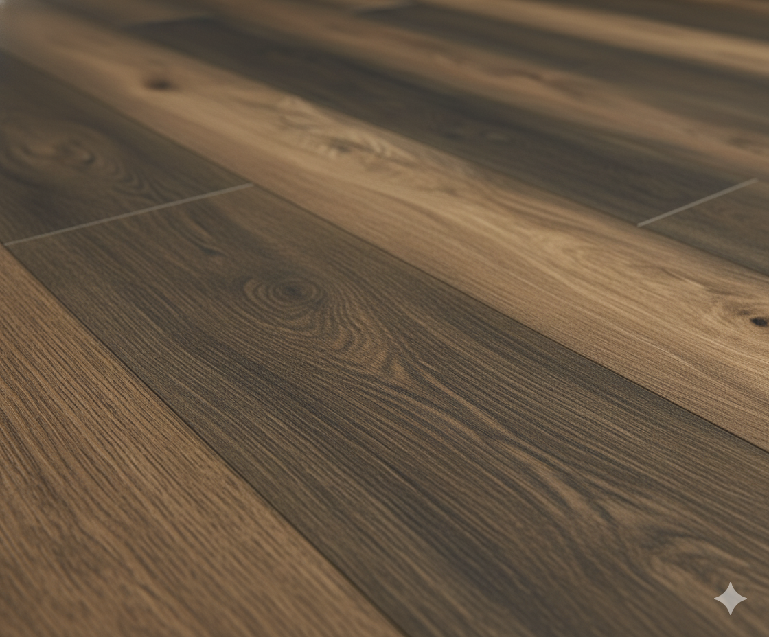 High Quality Laminate Flooring compatible with underfloor heating, Salamanca oak design.