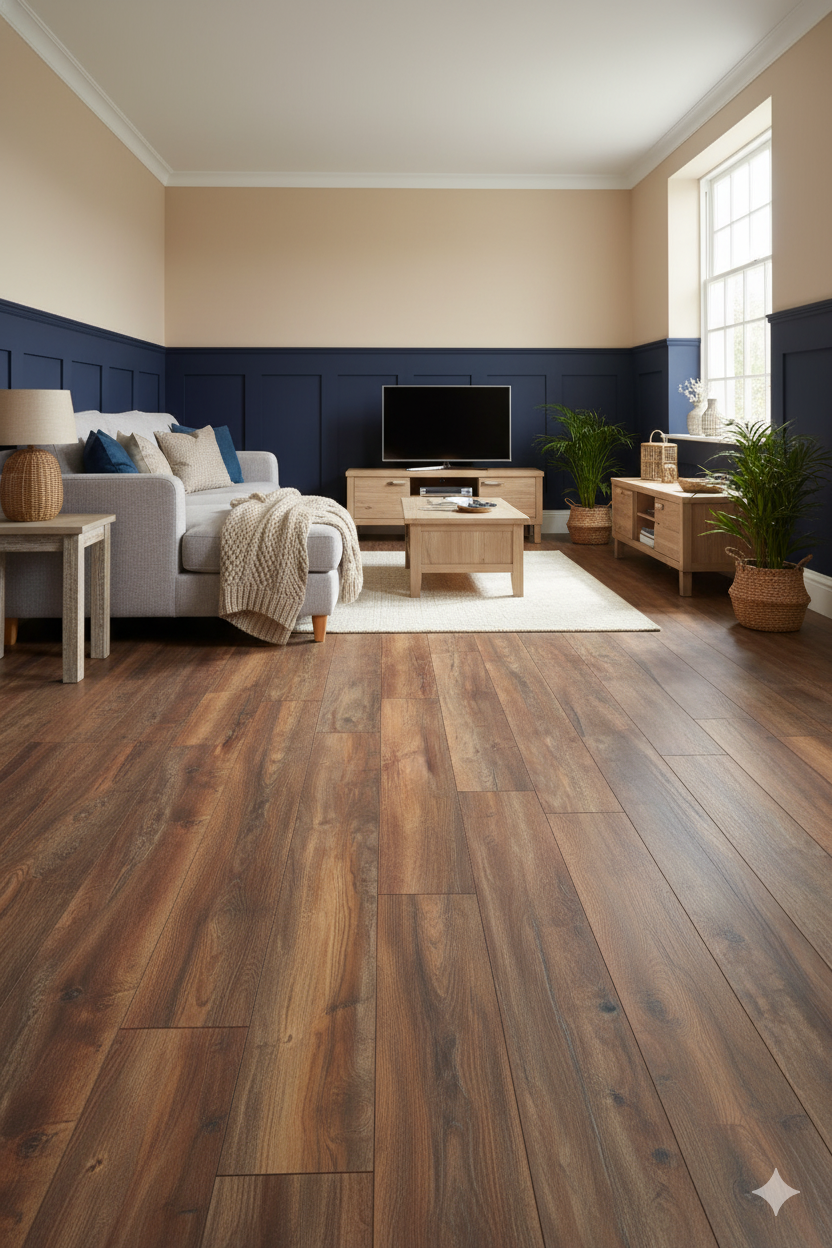 High Quality Laminate Flooring with durable oak surface, Vortex ER Seville for luxury interior design.