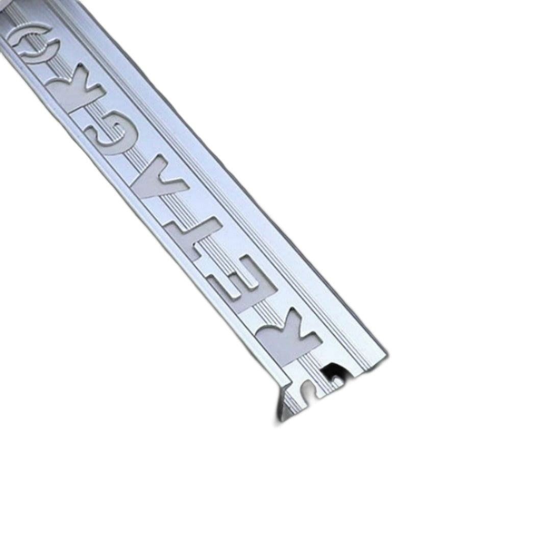 Silver L shape aluminium wall profile for modern and durable tile trims.