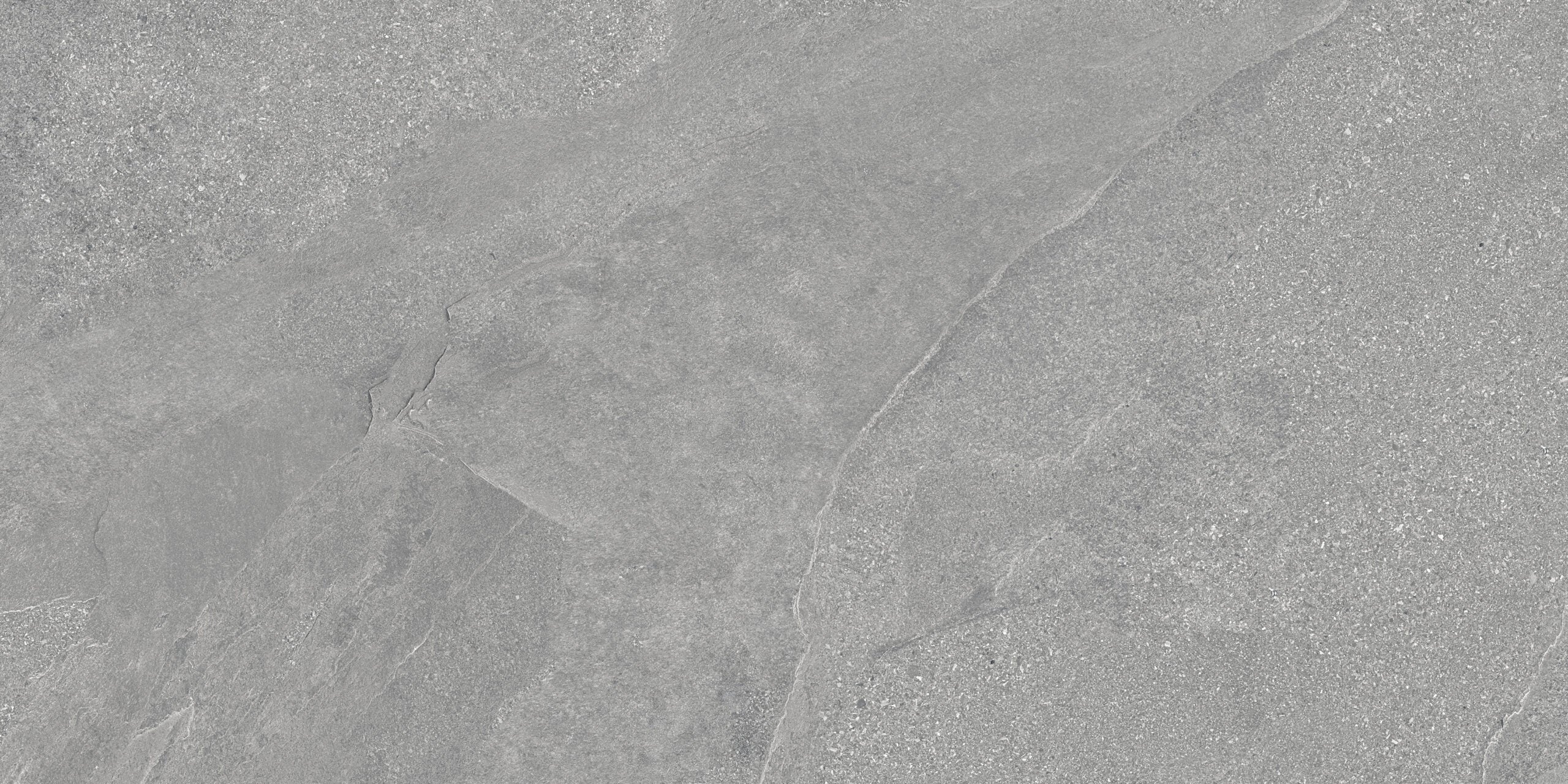 Large format porcelain wall and floor tiles with grey marble pattern for seamless spaces.