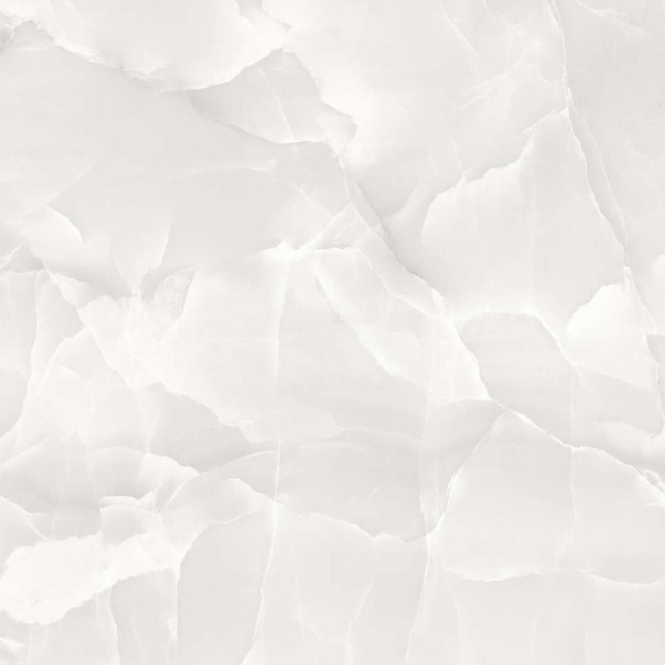 Large format Prizoma Onyx Silver Porcelain Wall And Floor Tiles with elegant satin finish.