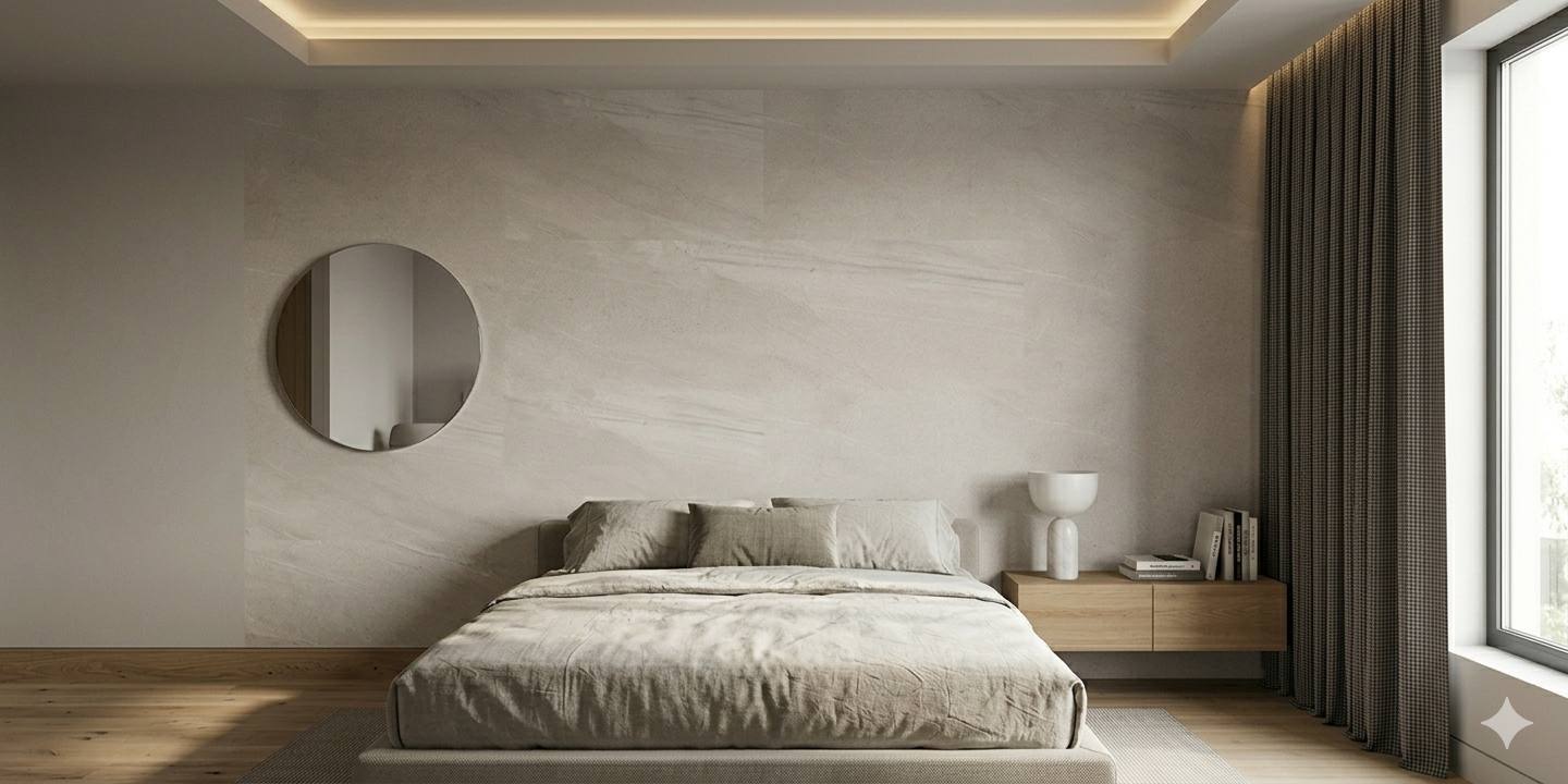 Limker Mint grey marble effect Porcelain wall and floor tiles with matt finish for modern interiors
