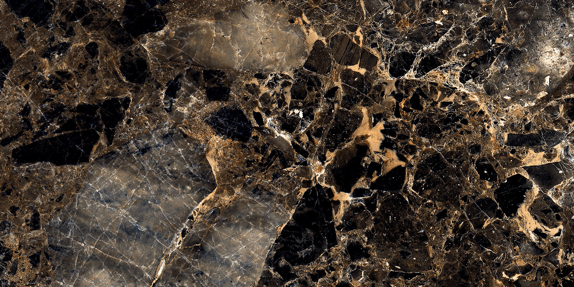 Luxury gold and black porcelain tiles with high-gloss finish for modern interiors