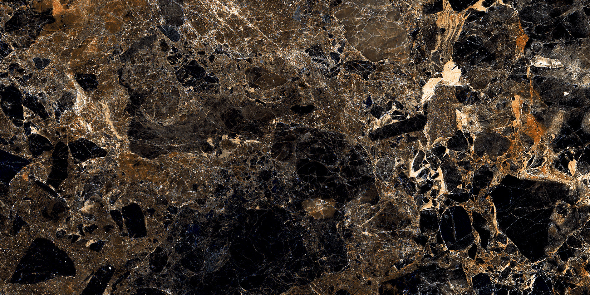 Magic gold: Gold and black marble effect polished rectified tile