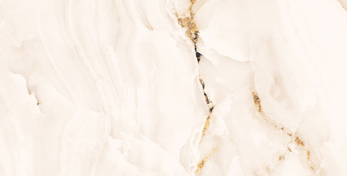 Marble effect porcelain wall and floor tiles in cream tone glossy finish for luxury bathroom and kitchen design