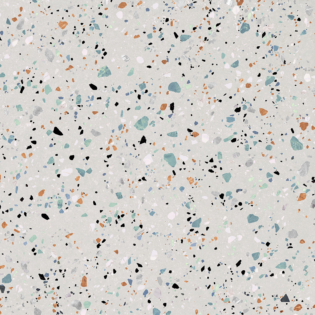 Matte finish porcelain wall and floor tiles in white with subtle colorful flecks for stylish spaces.