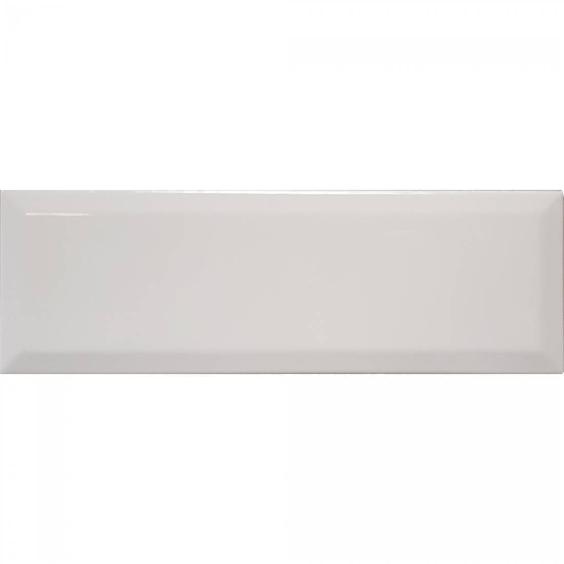 Modern white porcelain wall and floor tiles with reflective bevelled surface