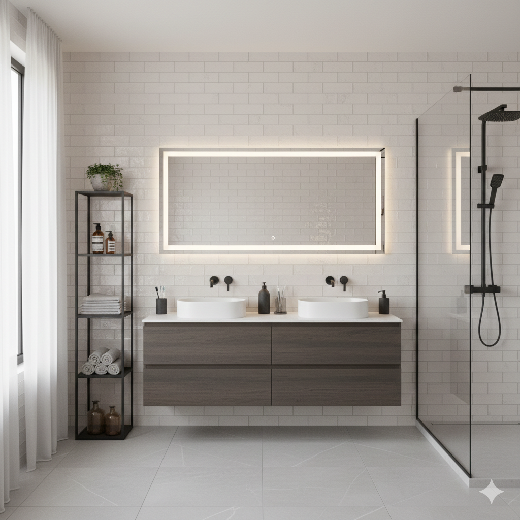 Modern white porcelain wall and floor tiles for bright kitchens and bathrooms