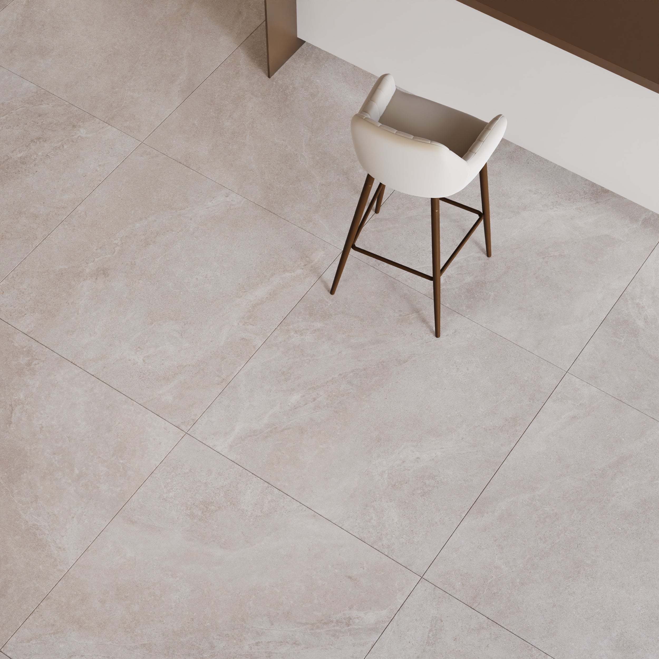 Nuances Pearl porcelain wall and floor tiles with slip-resistant matte surface.