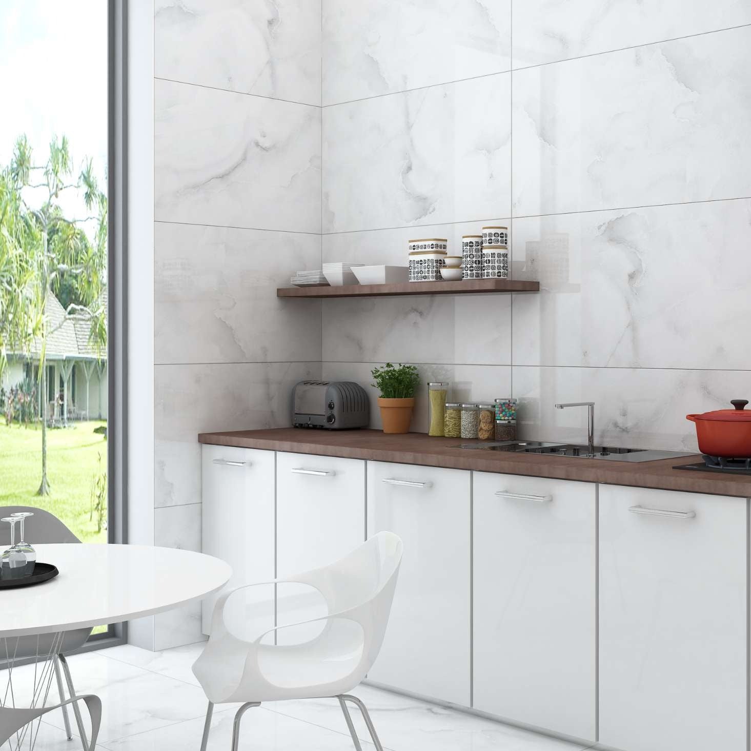 Onyx Botto Silver matte grey Porcelain Wall And Floor Tiles with soft onyx veining for modern interiors