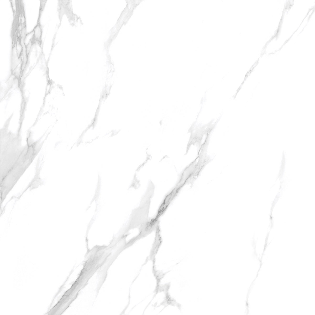 Porcelain Wall And Floor Tiles polished rectified white marble tiles with subtle grey veining for modern rooms.