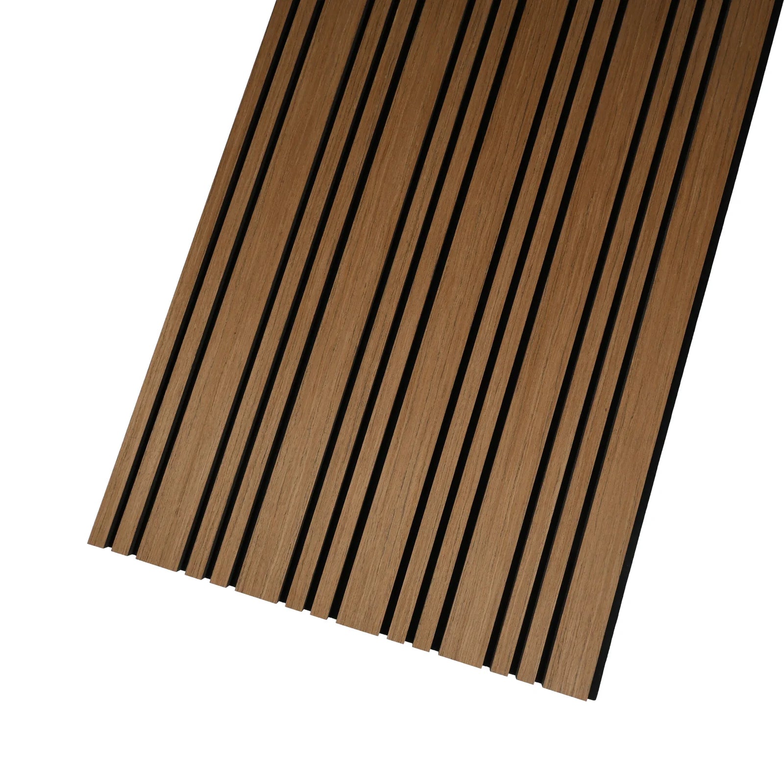 Premium acoustic wall panels in rose oak finish for stylish sound absorption in homes and offices.