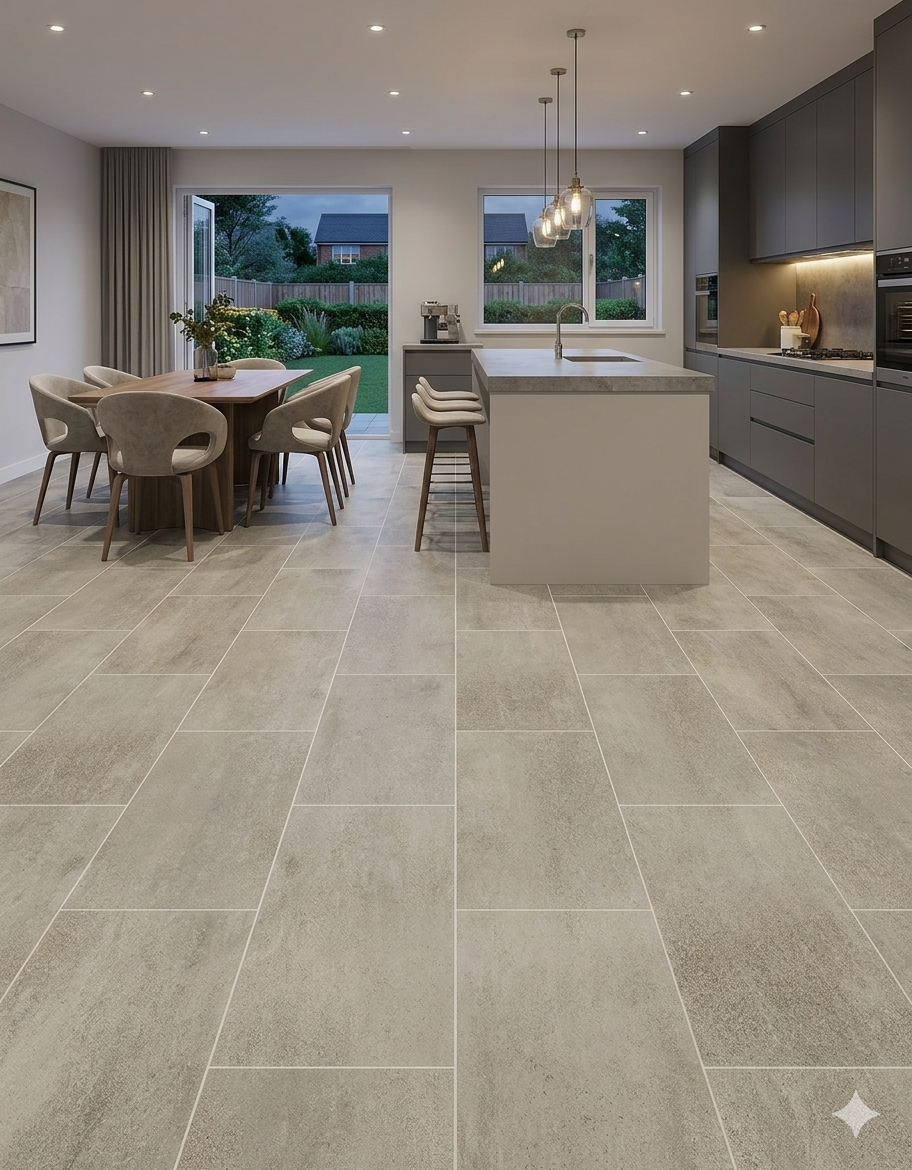 Premium Beige Stone click SPC Flooring with matt finish and durable rigid waterproof construction